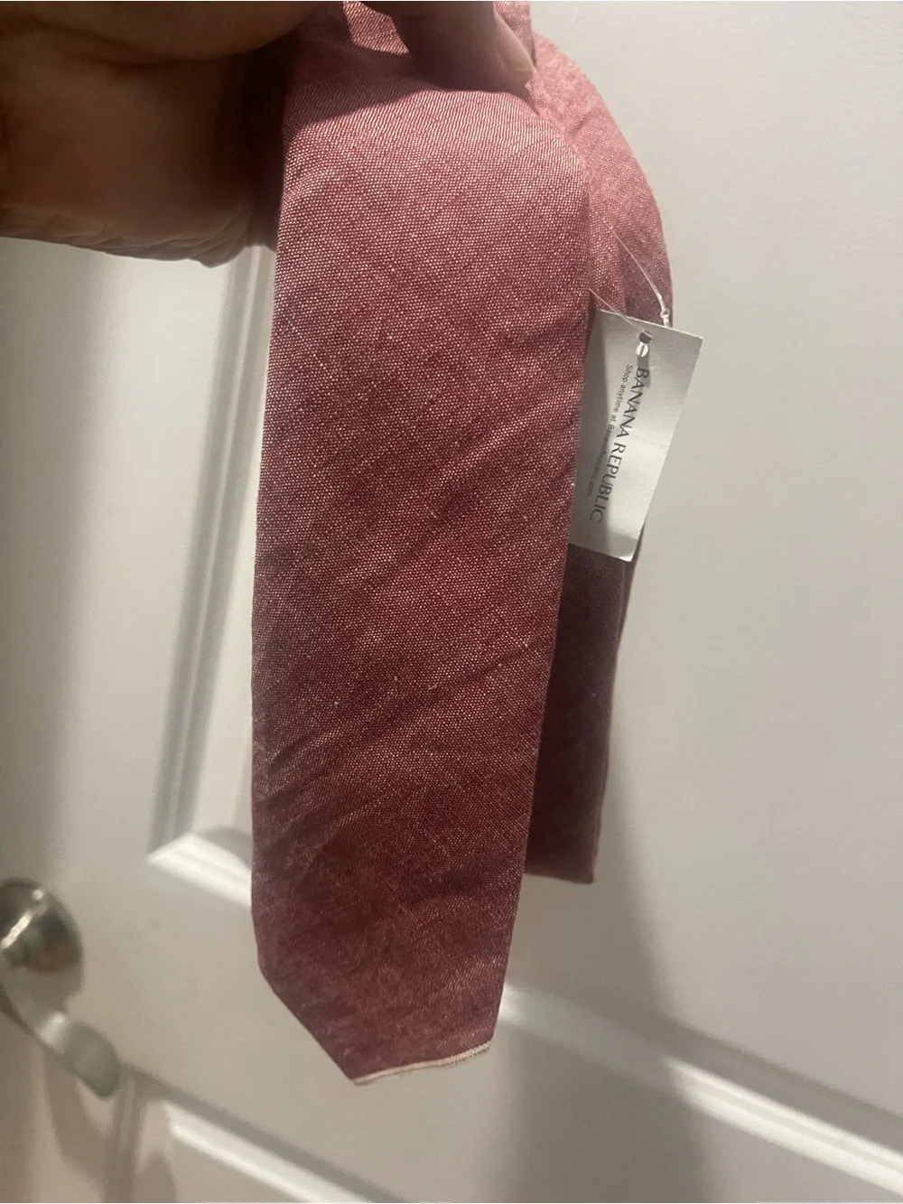 NWT Banana Republic Linen/Chambray Necktie in Dusty Rose Sz OS